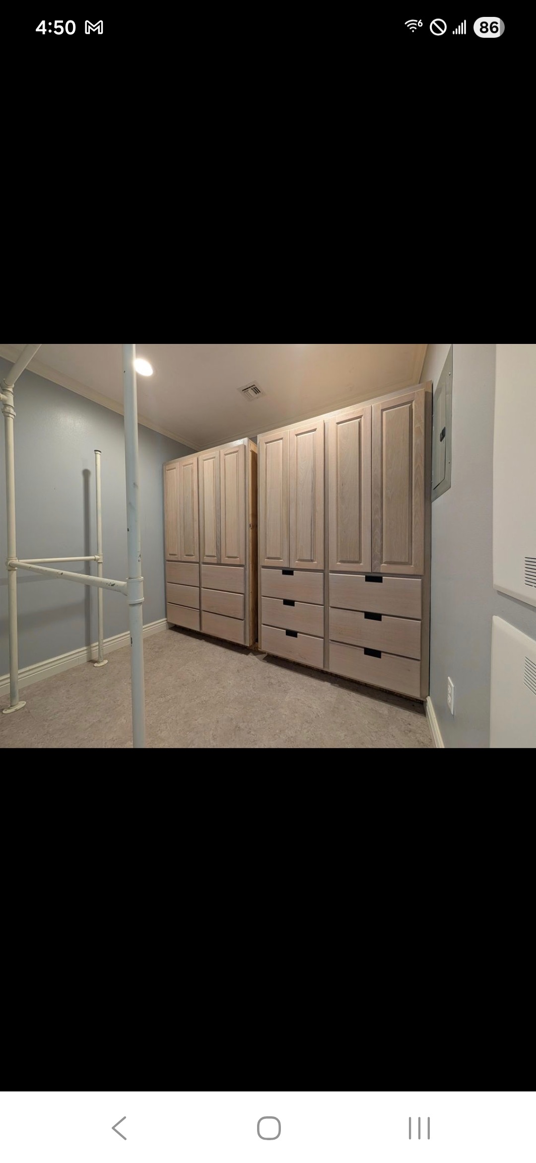 Finished white cabinetry