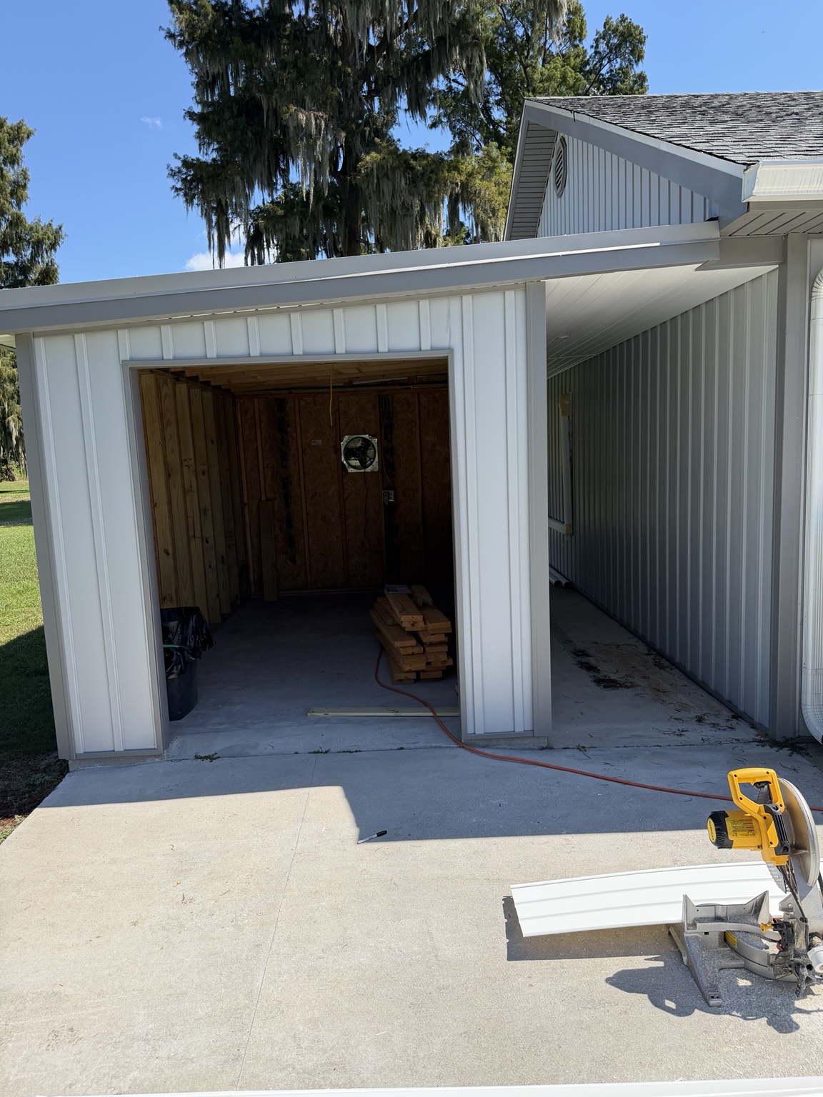 Exterior garage and walkway